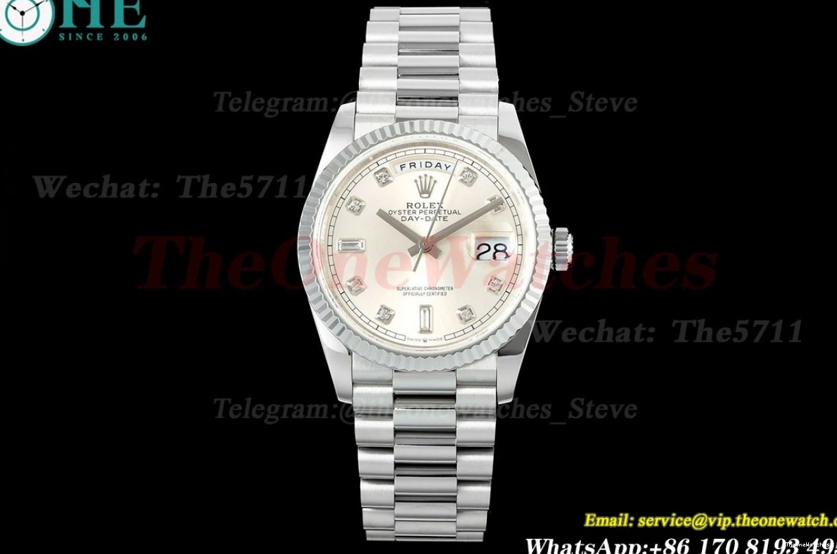 Silver 36mm V3 SS Dia DayDate 128239 SS QF VR3255(Gain Weight) 0223